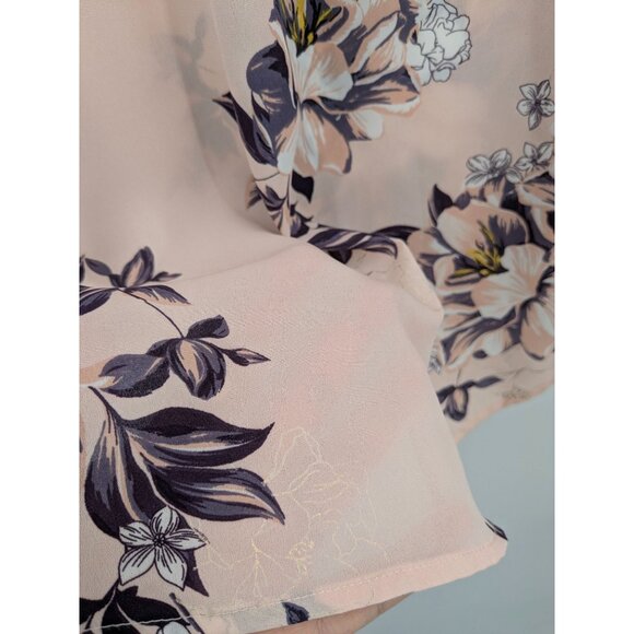 Torrid Floral Henley Top Women Size 1X Chiffon Feminine Office Hi Low Cottage - Picture 11 of 13